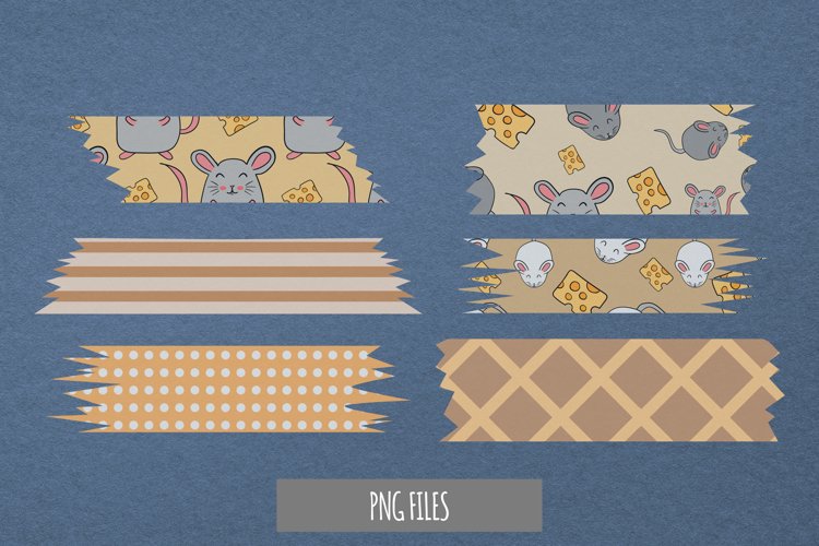 Cute Mouse with Vintage Color Seamless Pattern Tape example image 1