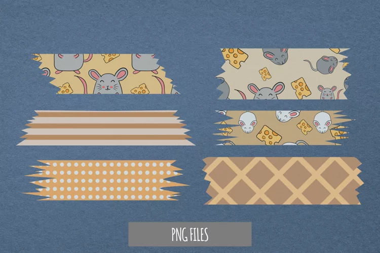 Cute Mouse with Vintage Color Seamless Pattern Tape
