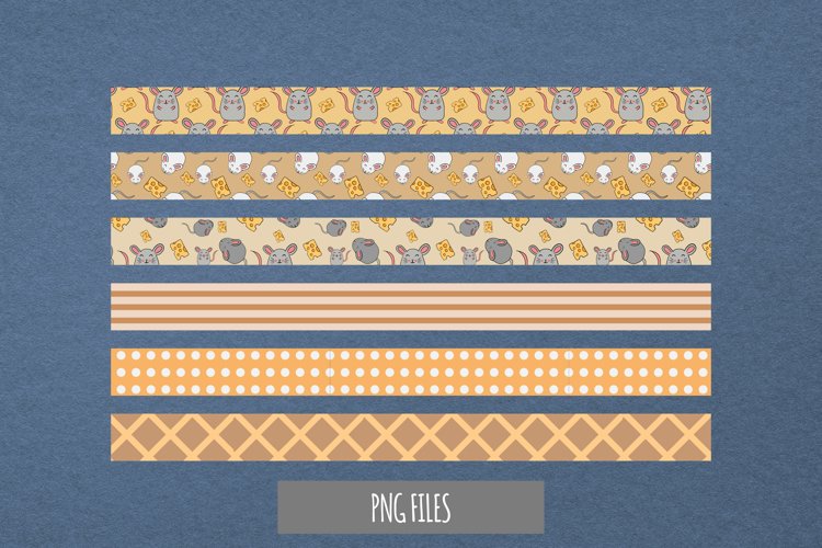 Cute Mouse with Vintage Color Seamless Pattern Stripe example image 1