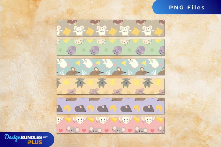 Cute Mouse with Vintage Color Seamless Pattern Stripe