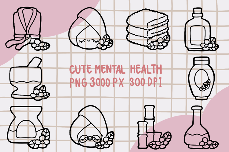 Cute Spa Clipart PNG set 2