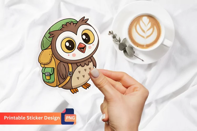 Cute Owl Sticker, Boho Owl Design, Cute Bird Sticker