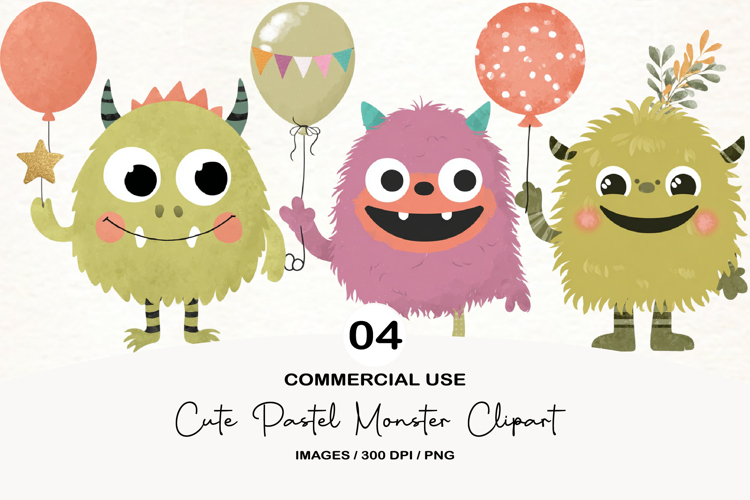 Cute Monster Clipart Image 7
