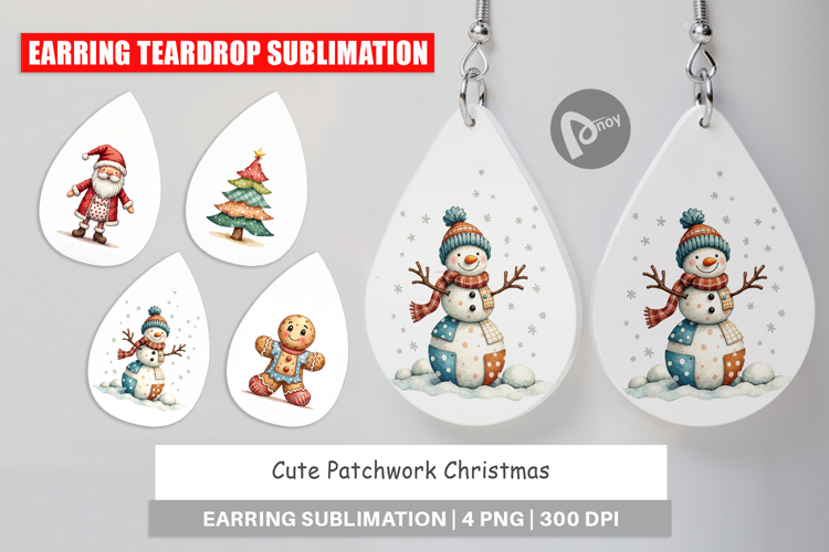 Patchwork Christmas Cute Earring