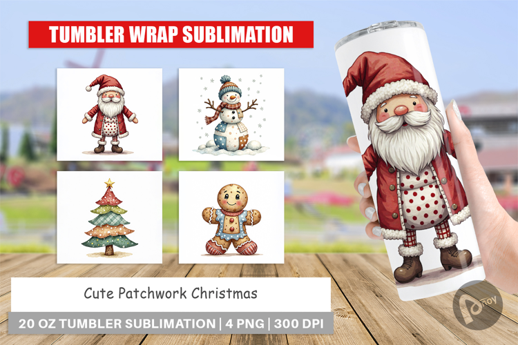 Patchwork Christmas Cute Tumbler