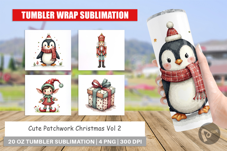 Patchwork Christmas Cute Tumbler
