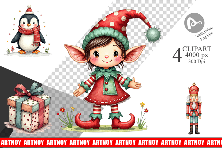 Patchwork Christmas Cute Clipart