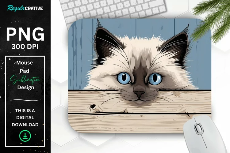 Kawaii Peeking Cat mouse Pad