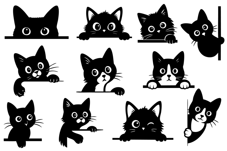 Peeking Cat Svg Image 17