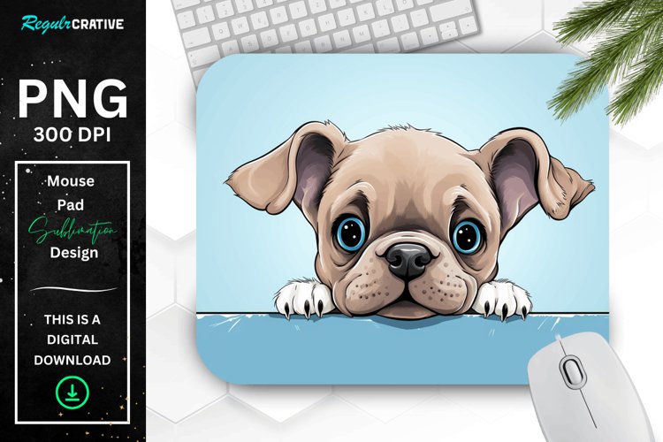 Cute Peeking Dog mouse Pad