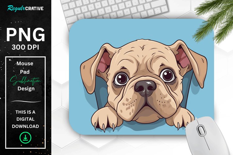 Cute Peeking Dog mouse Pad