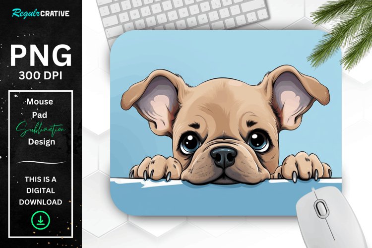 Cute Peeking Dog mouse Pad