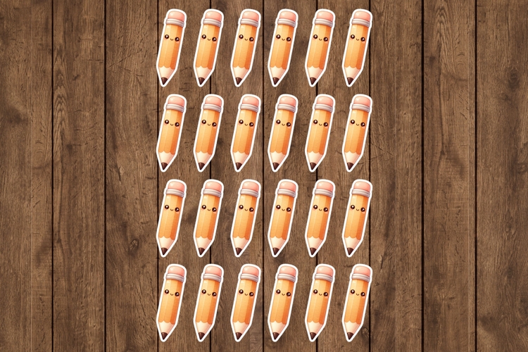 Cute Pencil Stickers - PNG Sticker Sheet