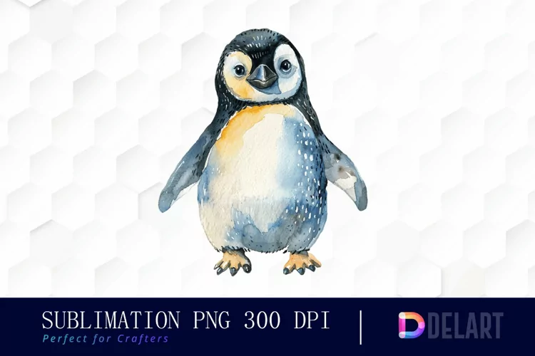 Cute Penguin Watercolor Clipart