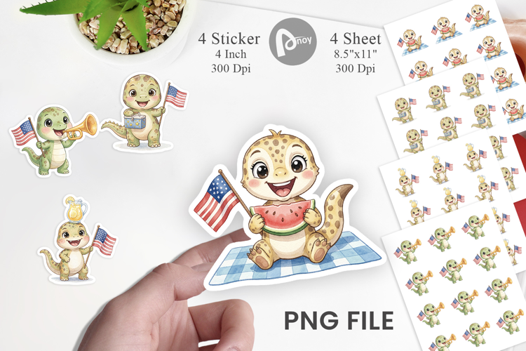 Picnic BBQ Dino Sticker