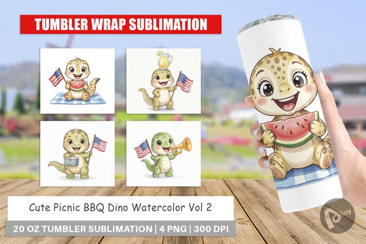 Picnic BBQ Dino Tumbler