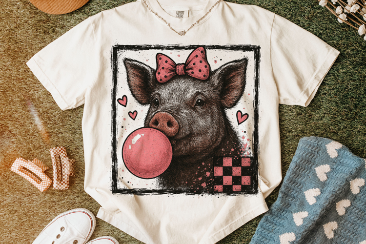 Cute Pig Grunge Valentines Day PNG, Be Mine, Xoxo Png, Love