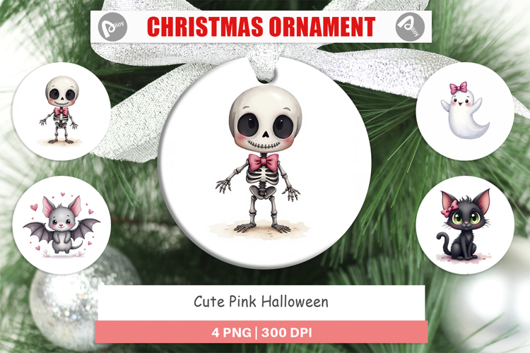 Cute Pink Halloween Ornament