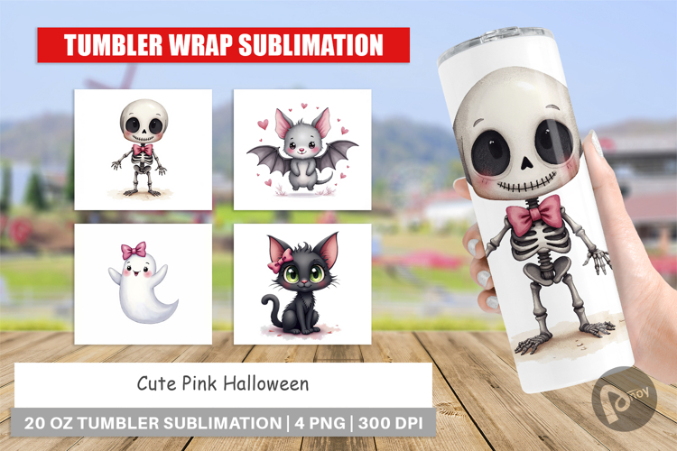 Cute Pink Halloween Tumbler