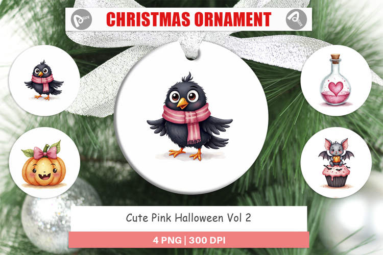 Cute Pink Halloween Ornament