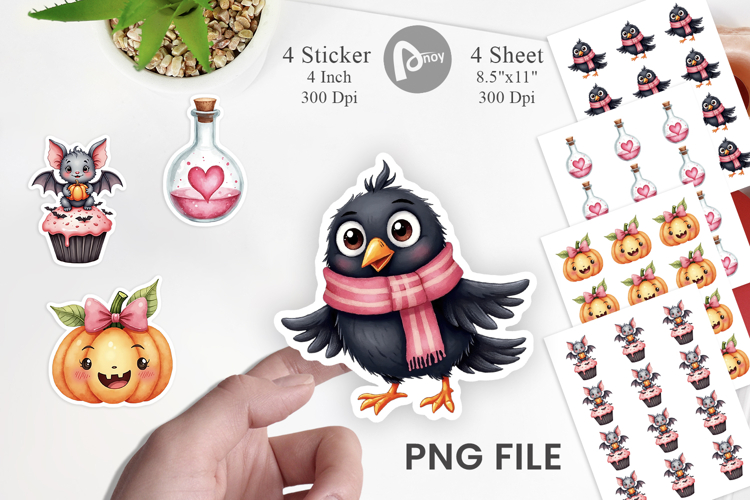 Cute Pink Halloween Sticker