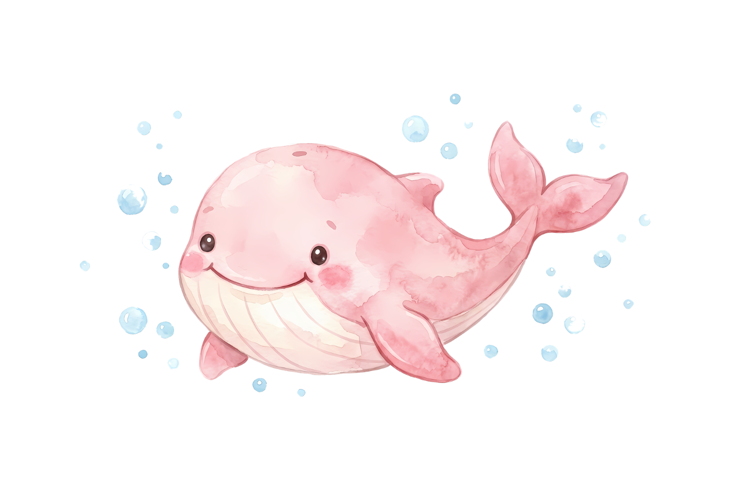 Cute Pink Whale Png | Cute Mermaid Png