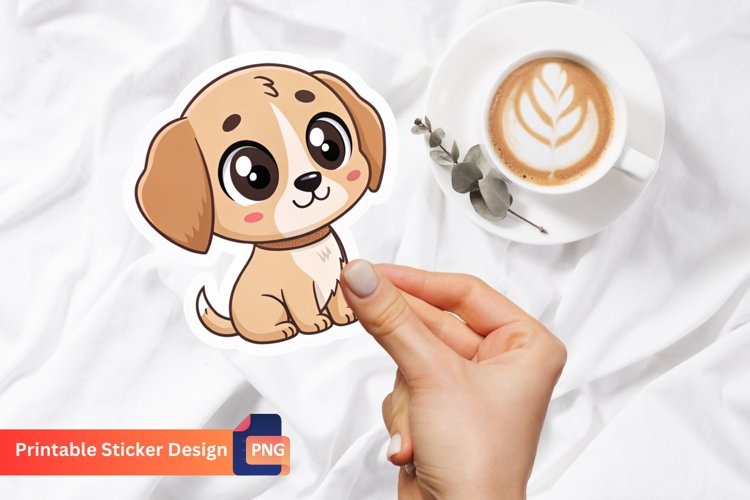 Cute Puppy Sticker, Adorable Puppy Art, Dog Sticker