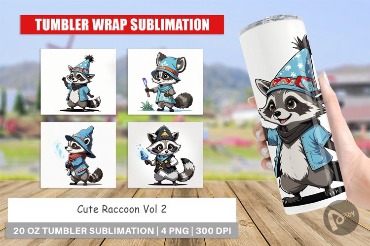 Tumbler Wrap Cute Raccoon
