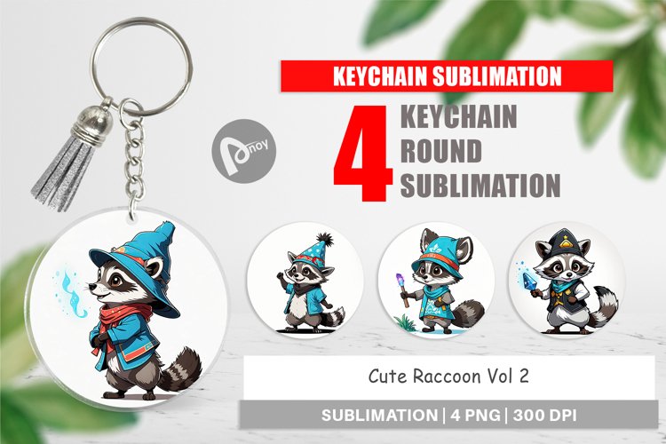 Keychain Cute Raccoon