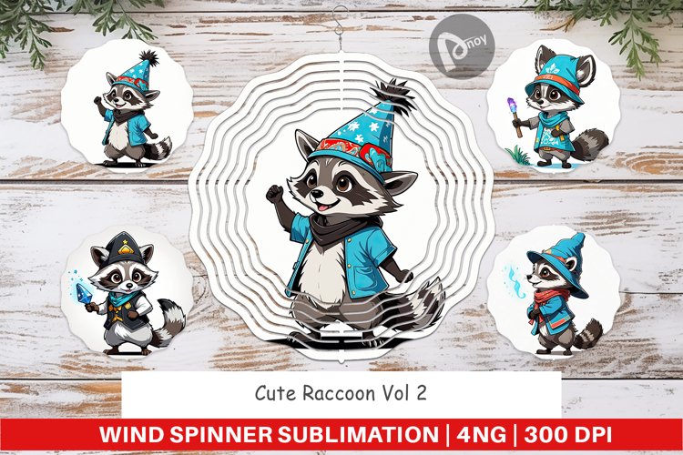 Wind Spinner Cute Raccoon
