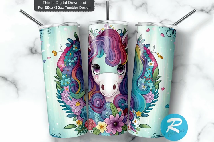 Cute Rainbow Colorful Adorable 20oz/30oz Skinny Tumbler