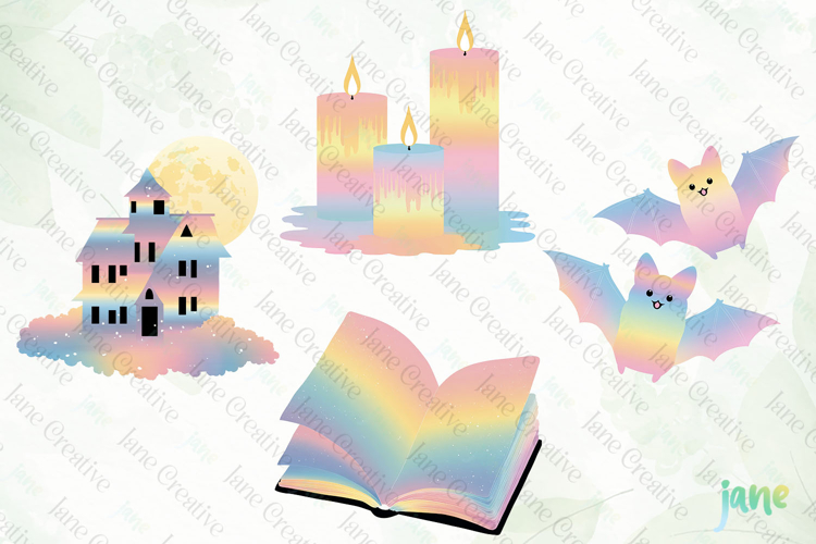 Cute Rainbow Halloween Clipart