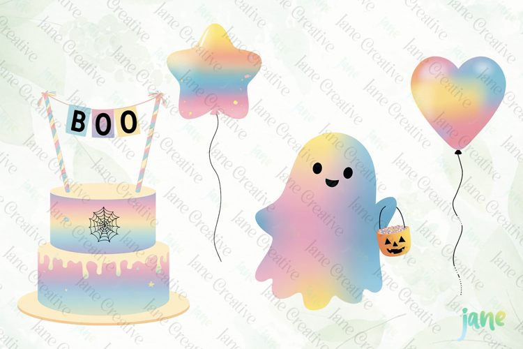 Cute Rainbow Halloween Clipart