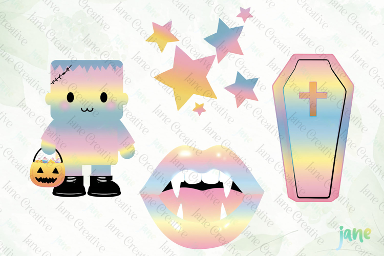 Cute Rainbow Halloween Clipart