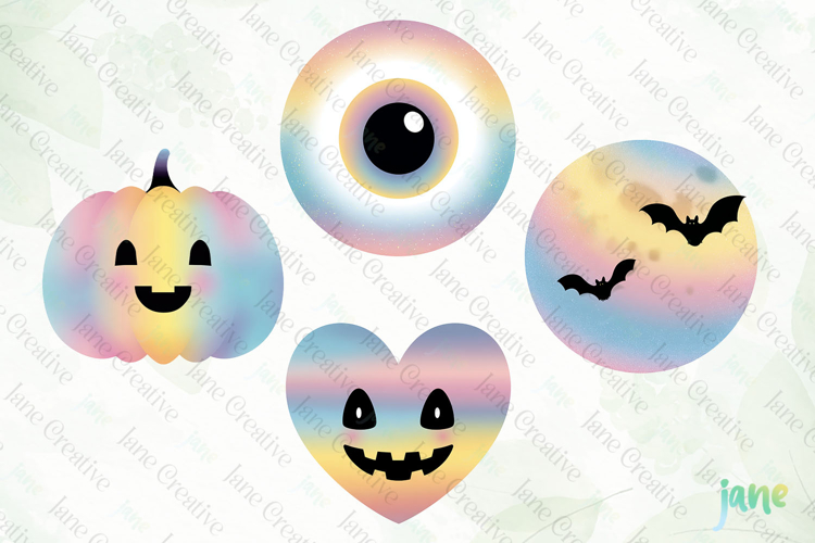 Cute Rainbow Halloween Clipart