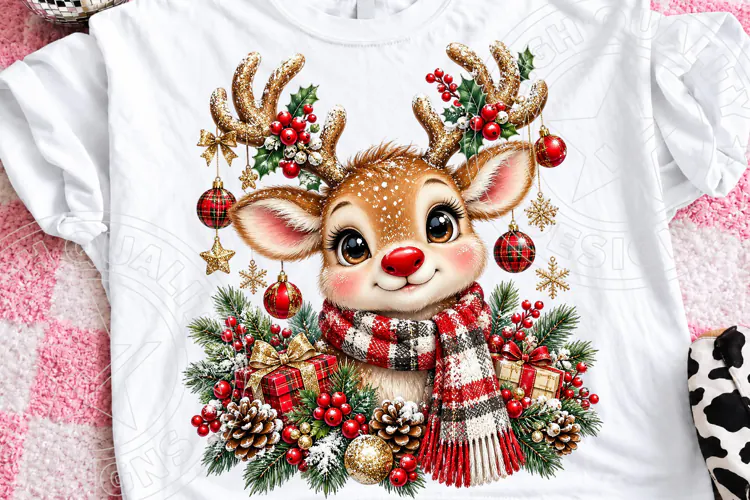 Cute Reindeer Christmas Holiday PNG