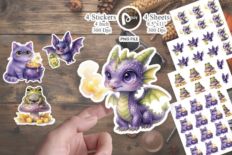 Retro Witch Apprentice Spells Sticker example image 1