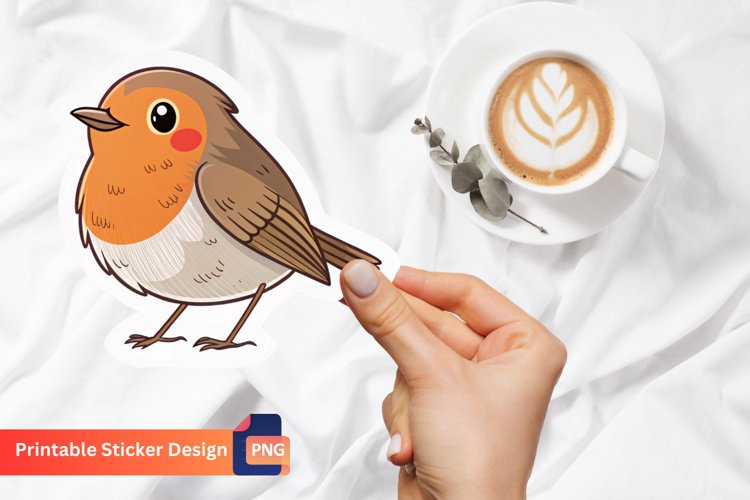 Cute Robin Sticker, Winter Bird Sticker, Cute Animal Sticker