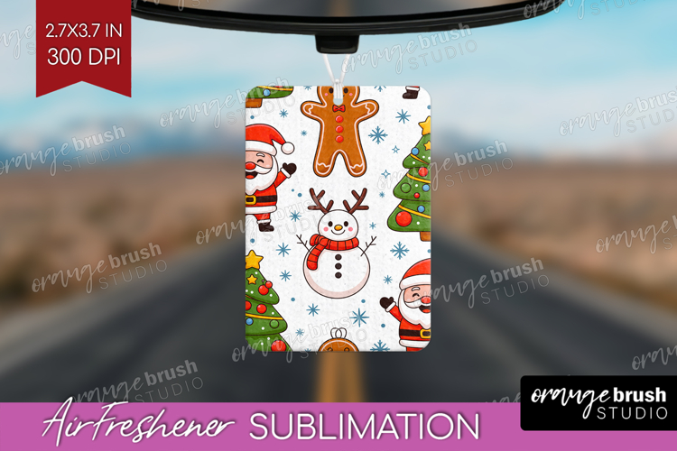 Cute Santa Xmas Air Freshener PNG Christmas PNG Sublimation