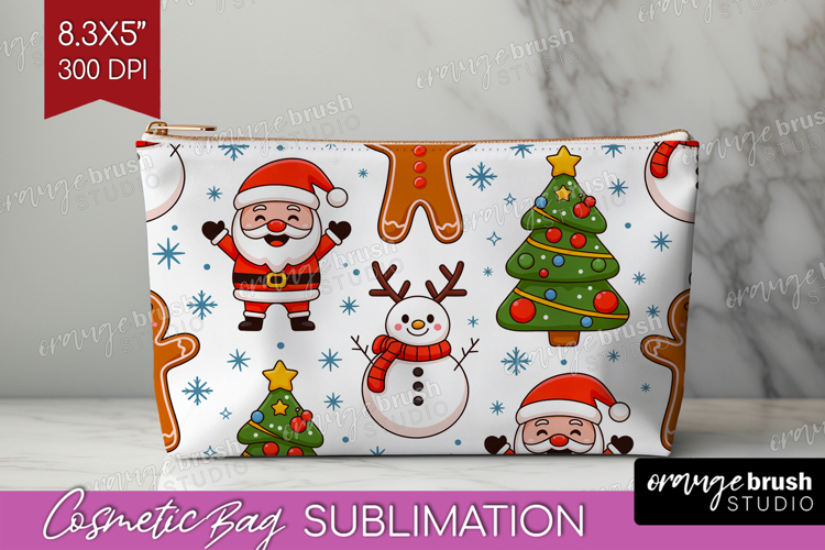Cute Santa Xmas Cosmetic Bag Christmas Makeup Bag PNG