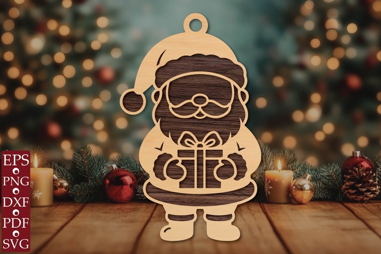 Cute Santa Claus Ornament SVG example image 1