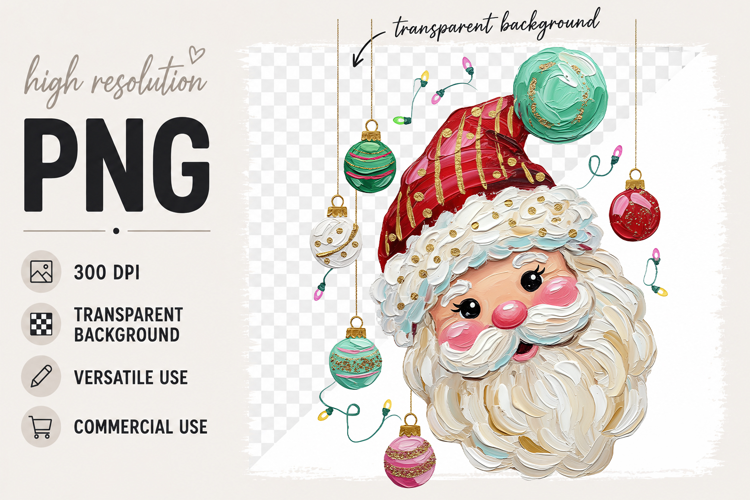Santa Christmas Ornaments png Sublimation Design