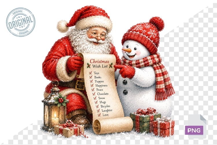 Cute Santa Snowman Christmas Clipart