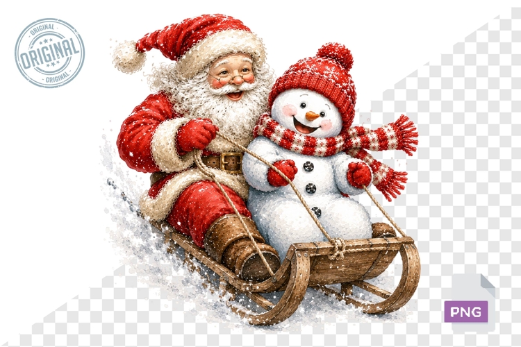 Cute Santa Snowman Christmas Clipart