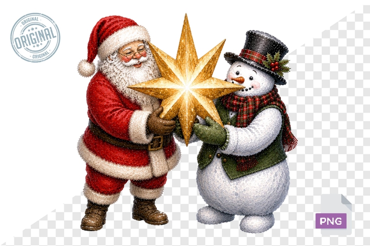 Cute Santa Snowman Christmas Clipart