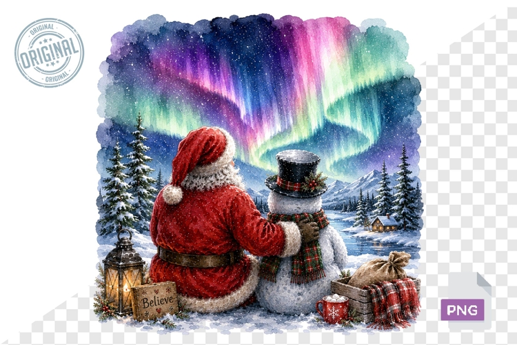 Cute Santa Snowman Christmas Clipart