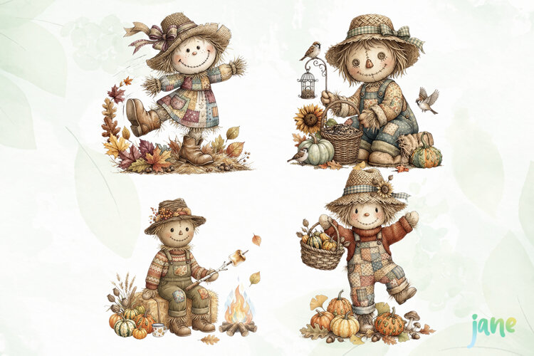 Cute Scarecrow PNG example image 1