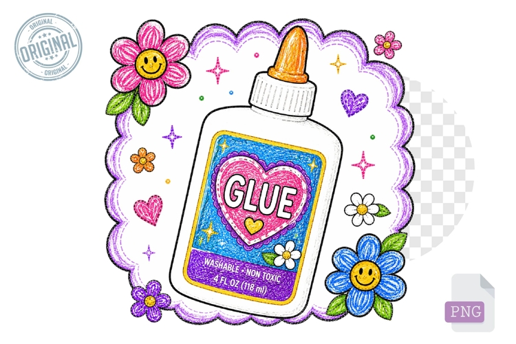 Cute School Glue Bottle Clipart PNG Classroom Supplies