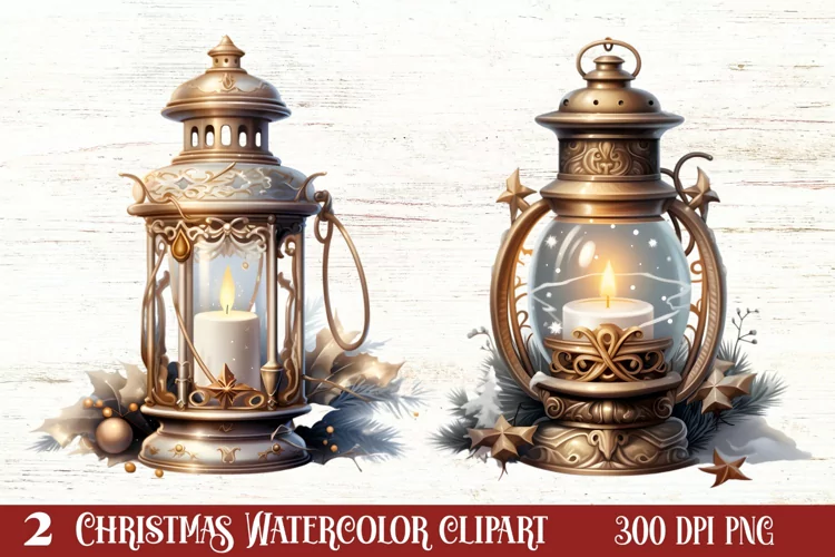 Cute Silver Christmas Watercolor Clipart, Christmas SVG