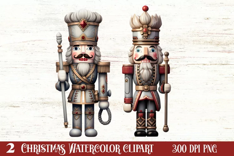 Cute Silver Christmas Watercolor Clipart, Christmas SVG
